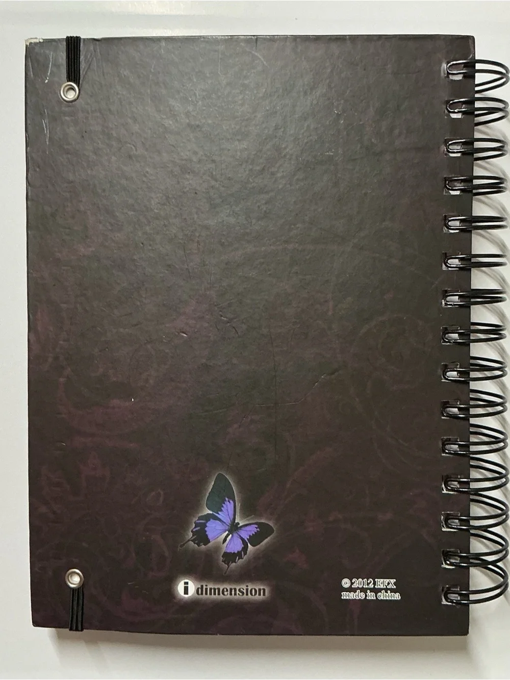 Live Love Laugh Purple Butterfly Spiral Notebook w/Band - Gel Pen & Pencil nwot